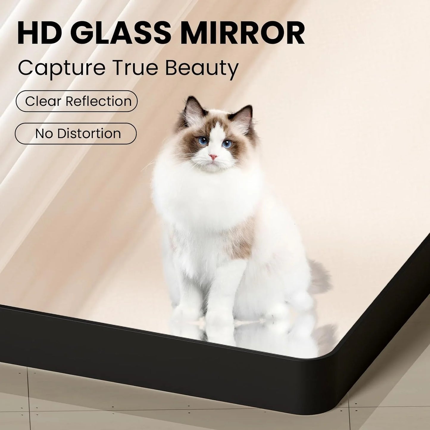 Swafrrt Black Bathroom Vanity Mirror for Wall, 40x32 inch Metal Framed Wall Mirror Rectangular with Tempered Glass, Anti-Rust, Hangs Horizontally or Vertically