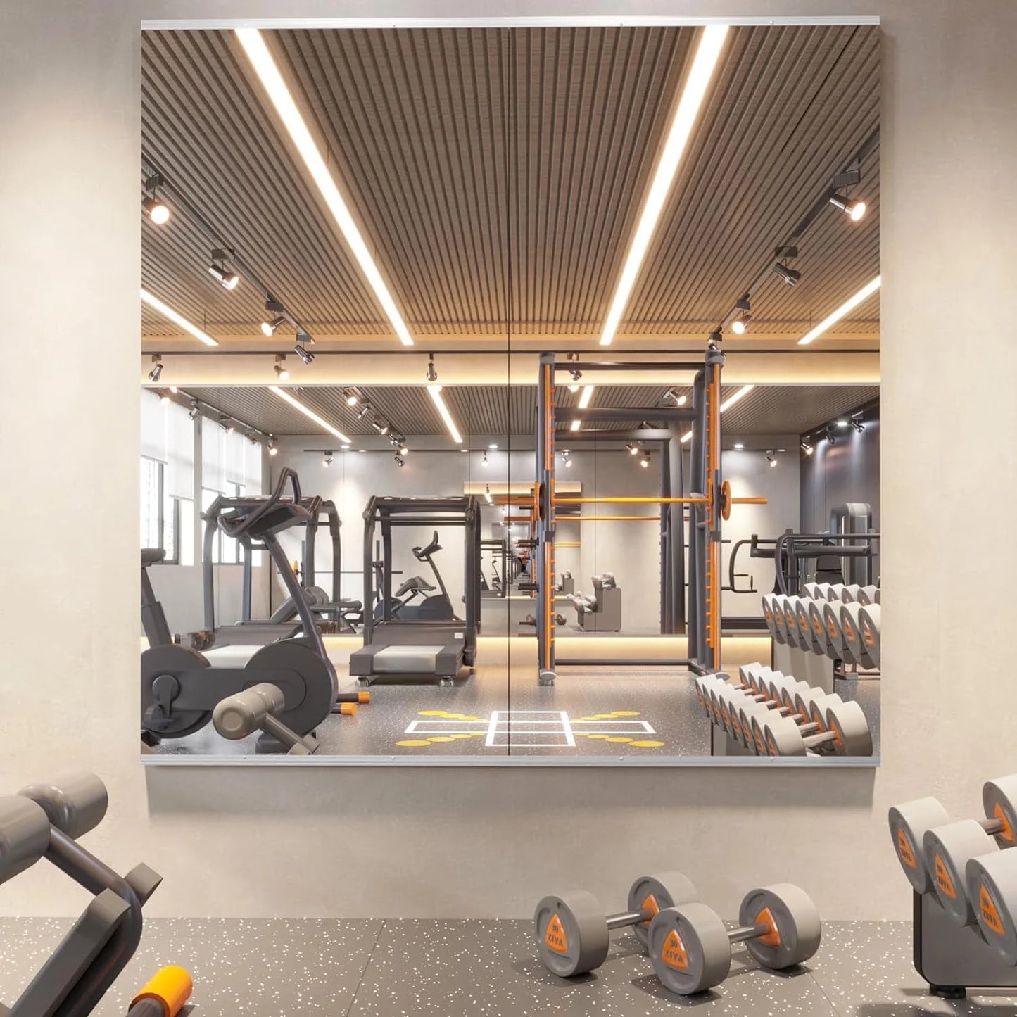 Swafrrt Home Gym Fitness Mirror 67X24 inch-2PCS, Tempered Glass Frameless Full Length Mirror Yoga Mirror for Living Room, Yoga Studio, Bedroom, Dancing Studio
