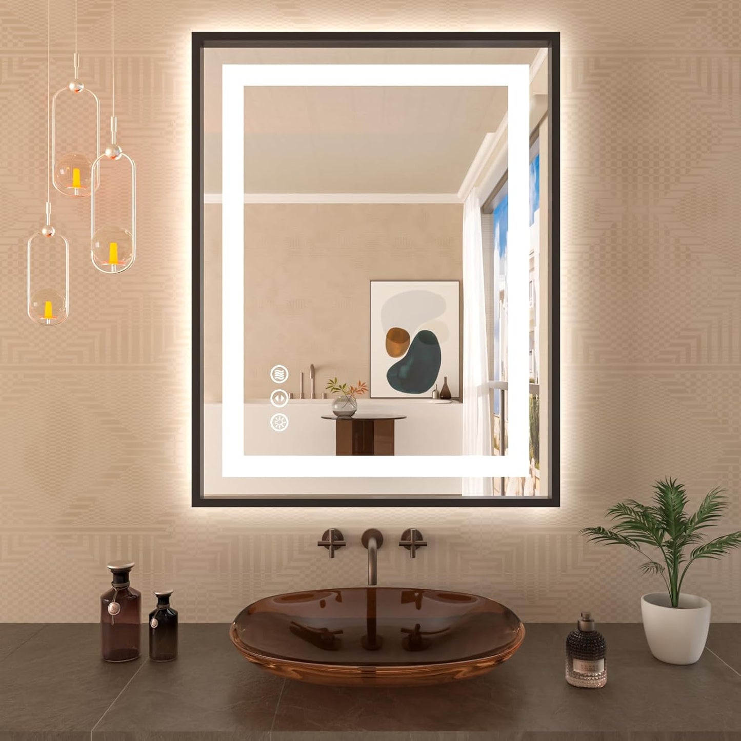 LED With Black Frame Middle Size